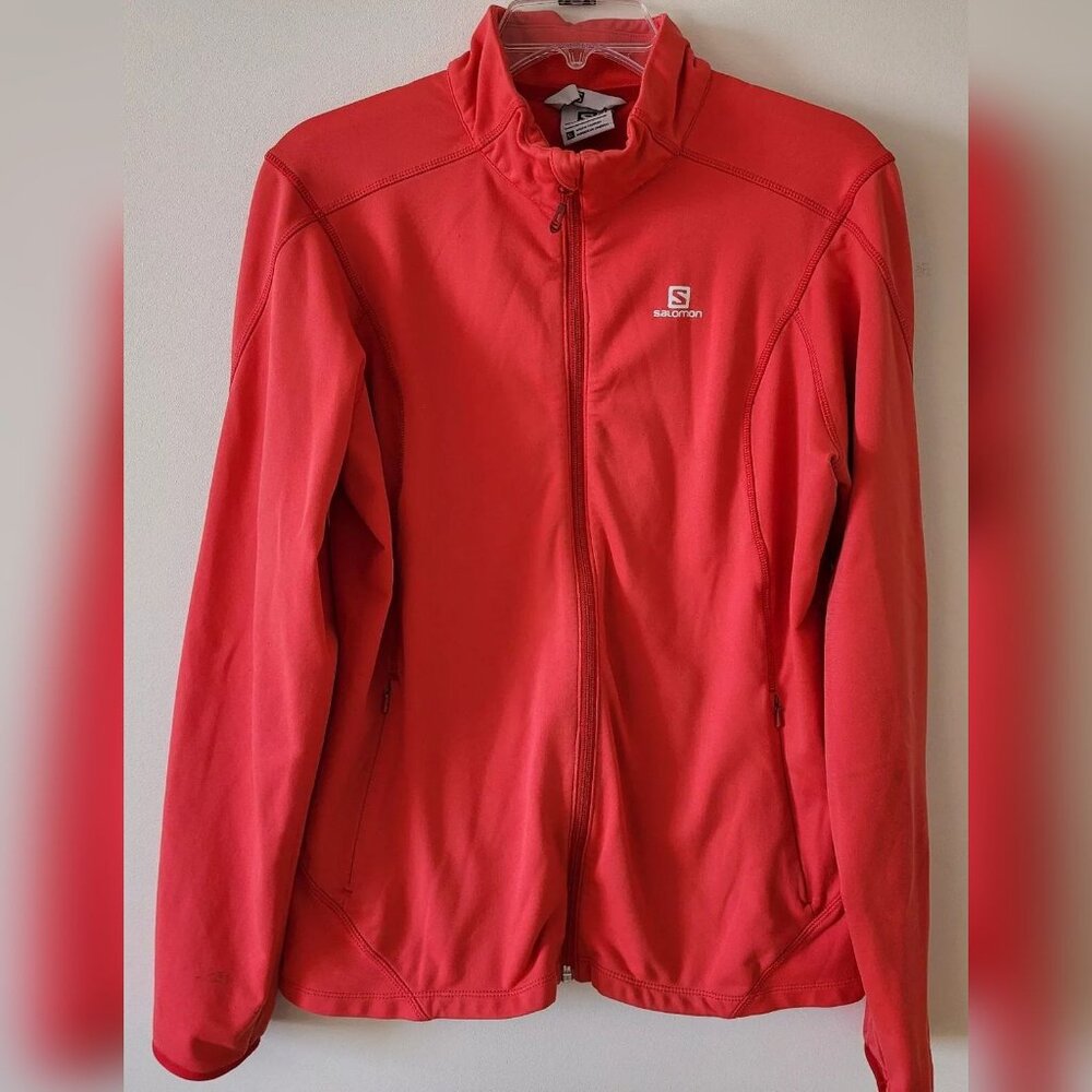 Women's Salomon Acti Therm Jacket Salmon Size XL Full-Zip Mock-Neck Stretch